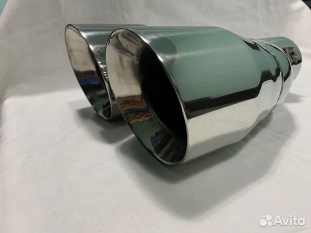 Насадка на глушитель (нержавейка) двойная скос