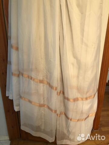 Белую и готовую тюль с полоской и тюль в рулоне