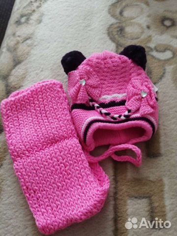 Комплект шапка, шарф(снуд). Размер 40-42