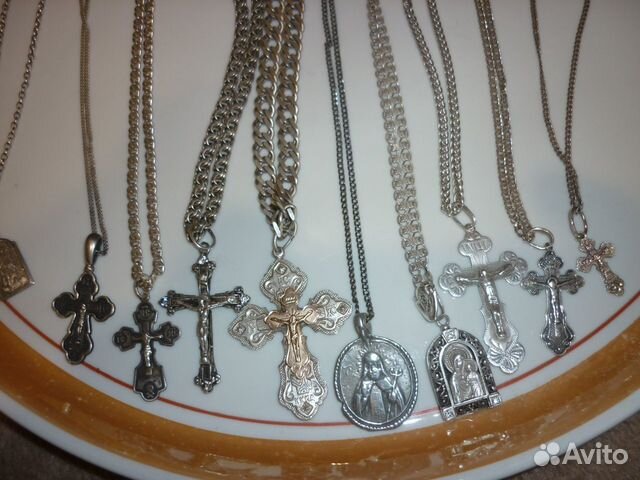 Серебро. Цепочки с крестиками и Ювелирка