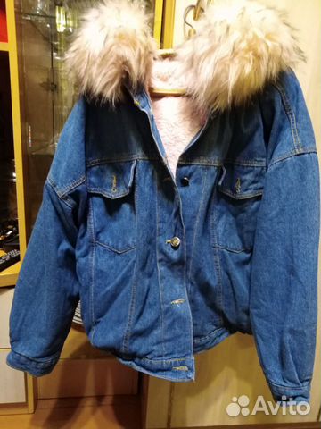 Джинсовая куртка с мехом женская