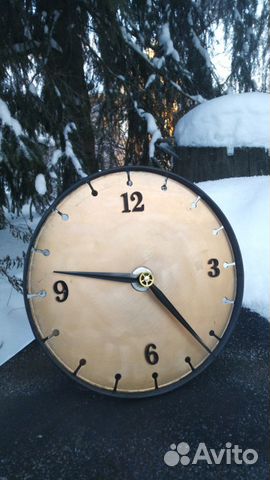 Лофт. Часы настенные.Металлические. Фрезерный диск
