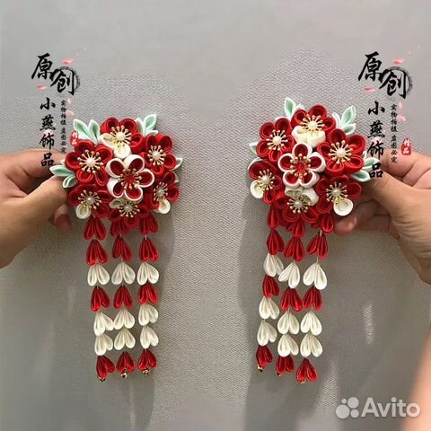 Канзаши крупная заколка японская к кимоно