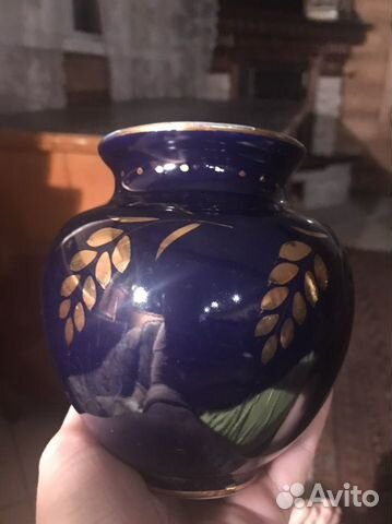 Винтаж, ваза «Колоски», Гжель