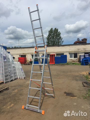 Лестницы алюм. трехсекц. раздвижные трансформеры Лестницы алюм. трехсекц. раздвижные трансформеры