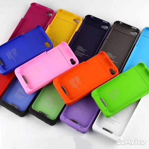 Чехол аккумулятор для iPhone 4/4s 2200 Aм Цветные
