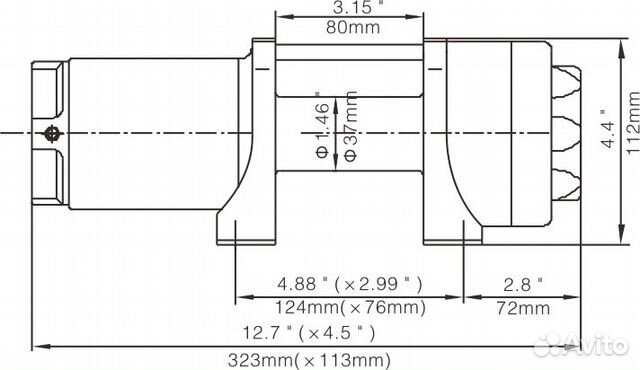 Лебёдка электрическая 12V Runva 2500A lbs 1140 кг Лебёдка электрическая 12V Runva 2500A lbs 1140 кг