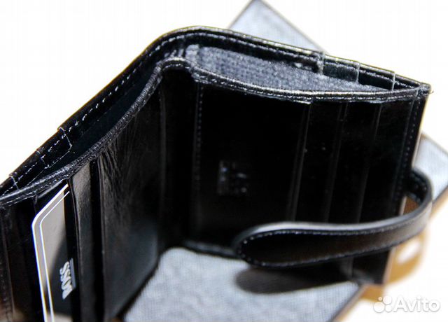 Кожаный кошелек - визитница H Boss black new