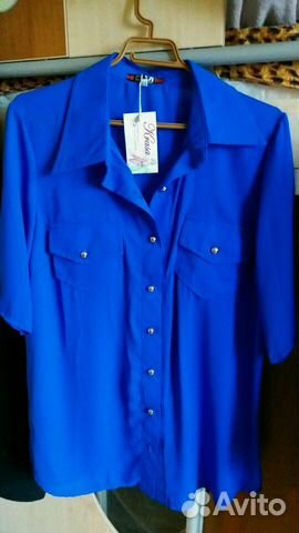 Блуза рубашка 52 новая— фотография №1