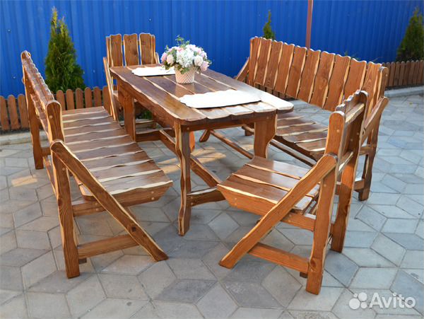 Стол Стулья Скамья Садовая мебель из массива
