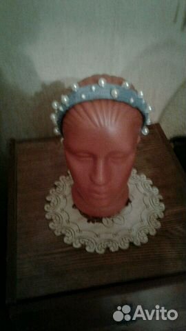 Джинсовый ободок с бисером