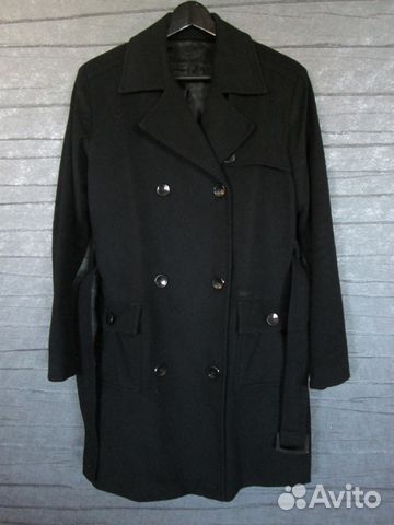 Черное женское двубортное пальто Lacoste (42 - L)