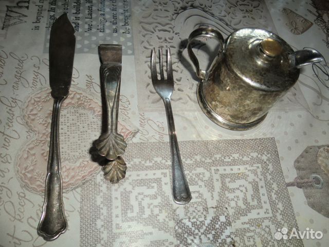 Молочник,щипцы для сахара,нож для торта,вилка Молочник,щипцы для сахара,нож для торта,вилка