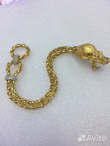 Золотой браслет с бриллиантами картиер Cartier