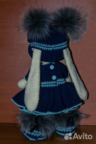 Зайка Мишель, вязаная игрушка