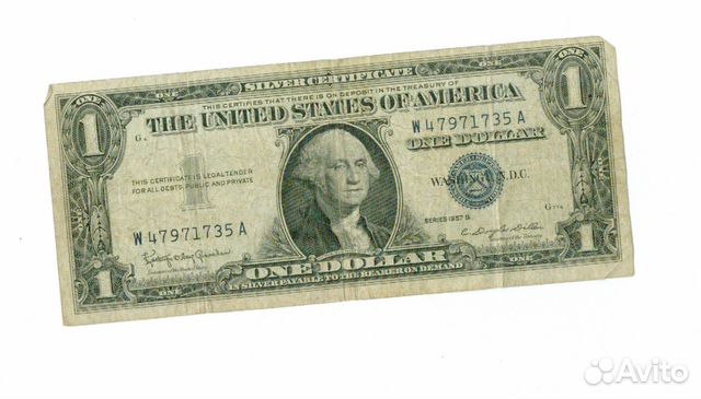 89811006785 1 доллар США 1957 B год оригинал