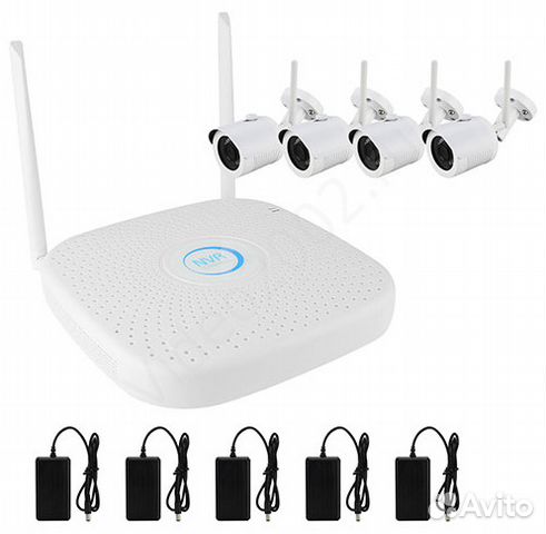 Комплект видеонаблюдения Wi-Fi на 4 камеры. Новый
