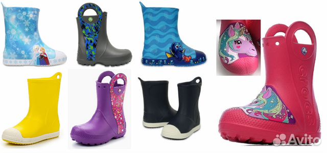 Сапоги резиновые Crocs Rain Boot 23 - 35 р