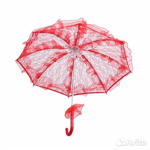 Зонт кружевной красный