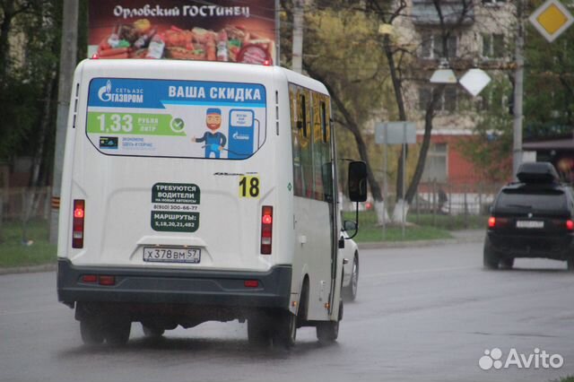 Реклама на задних стеклах маршрутных такси в Орле