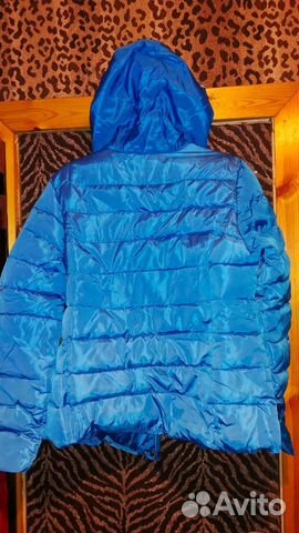 Куртка на синтепоне бирюзовая с капюшоном