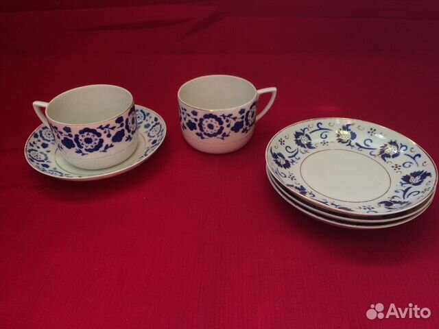 Чайная пара чашек Блюдце Вербилки СССР винтаж Чайная пара чашек Блюдце Вербилки СССР винтаж