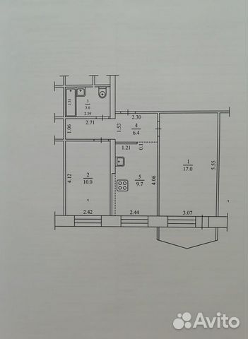 2-к квартира, 47 м², 1/4 эт.