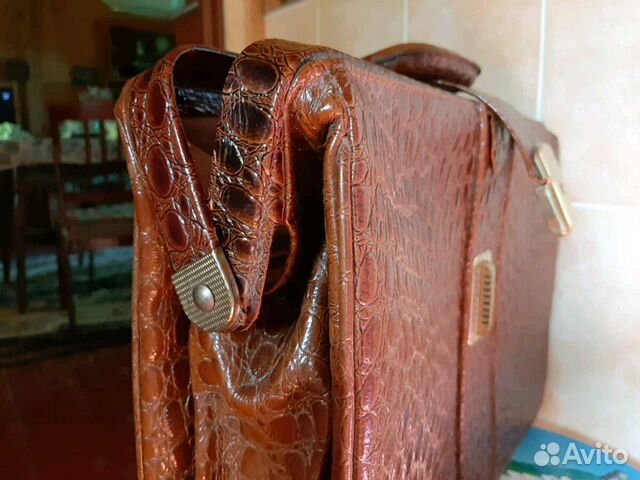 Портфель винтаж саквояж jvoly швеция крокодил