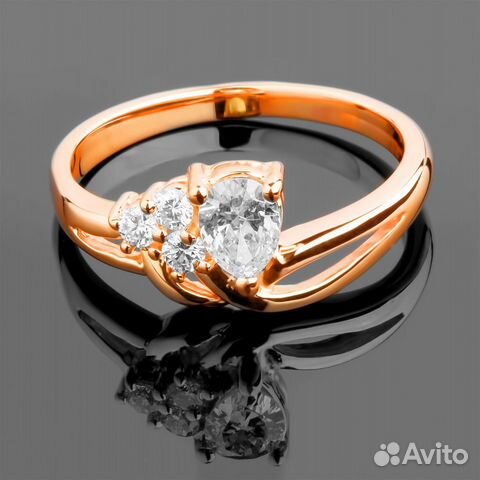 Золотое кольцо с бриллиантами 0.39Ct