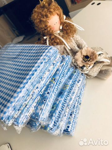 Голубой набор отрезов 50х50 см