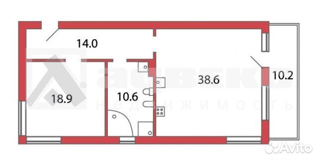 2-к квартира, 87.2 м², 3/4 эт.