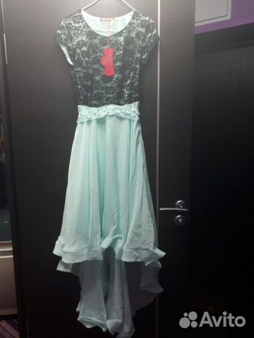 Нарядное вечернее ассиметричное платье