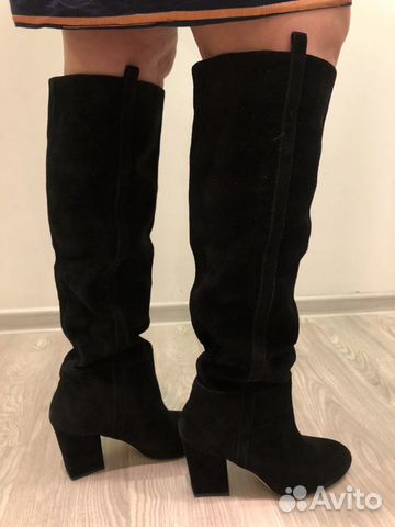 Замшевые осенние сапоги Zara
