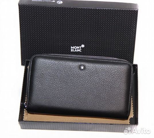 Мужской кожаный клатч Montblanc new 2x black Мужской кожаный клатч Montblanc new 2x black