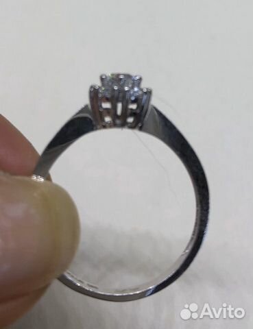 Золотое кольцо Малинка с цирконами 585 Италия