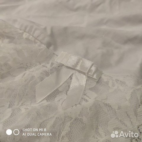 Купальник с юбкой, белый