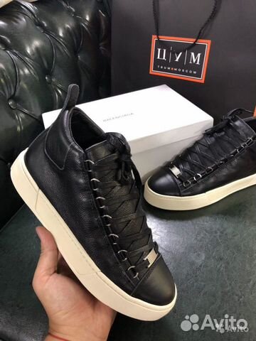 Черные кожаные кеды Balenciaga