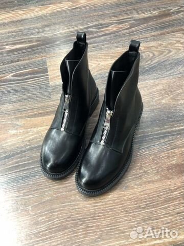 Ботинки Демисезон чёрные спереди молнии