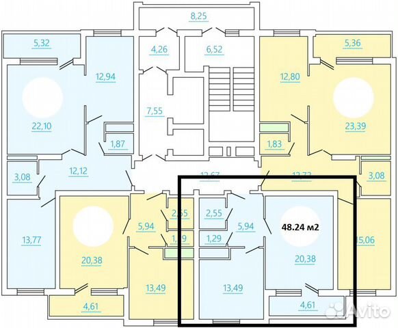 1-к квартира, 48.3 м², 2/17 эт.