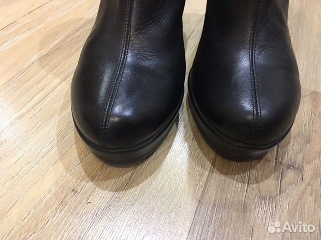 Кожаные ботильоны на платформе