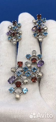 Золотое кольцо и серьги, 585 проба