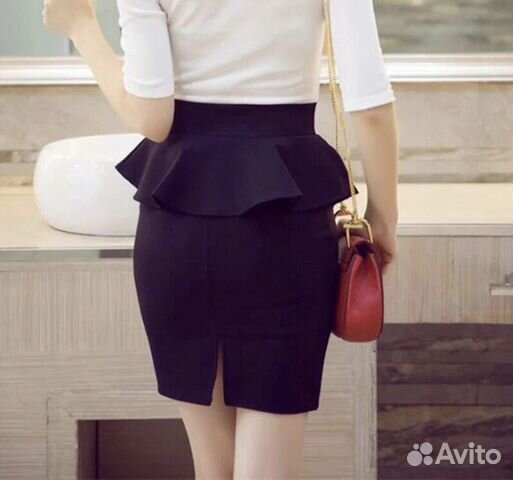 Юбка стильная с баской новая Юбка стильная с баской новая