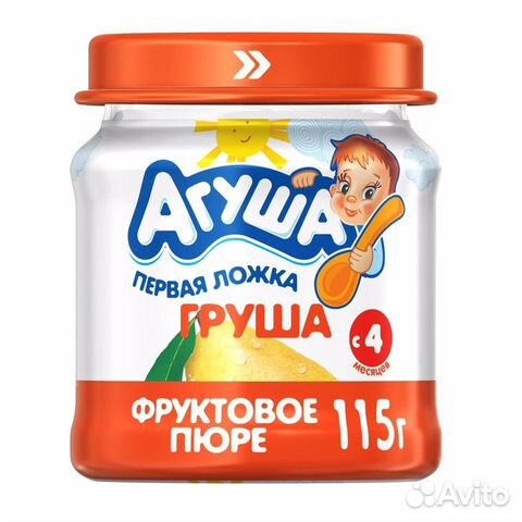 Пюре фруктовое Агуша (груша/яблоко) 115 гр