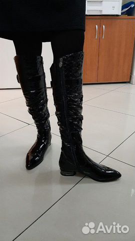 Сапоги кожаные лакированные Сапоги кожаные лакированные