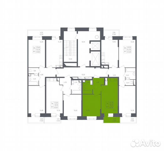 1-к квартира, 40.7 м², 6/15 эт.
