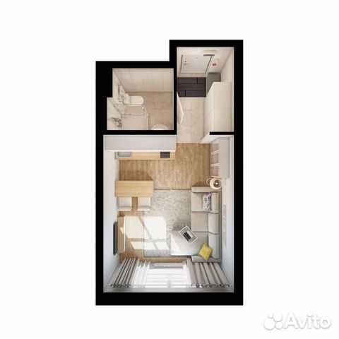 Студия, 19.8 м², 2/16 эт. Студия, 19.8 м², 2/16 эт.