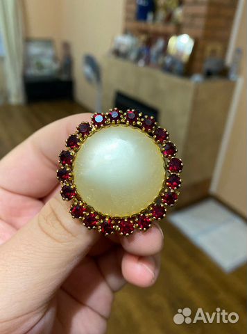 Брошь СССР гранат.старинная