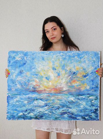 Картина маслом «Закат на море» на заказ Картина маслом «Закат на море» на заказ