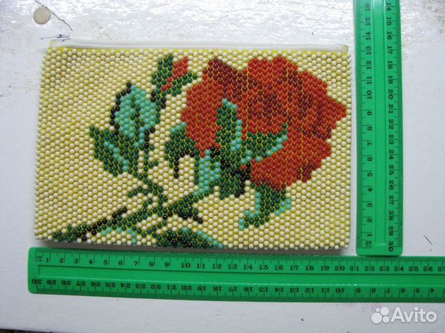 Косметичка-кошелёк украшенный бисером.Винтаж.70-е Косметичка-кошелёк украшенный бисером.Винтаж.70-е