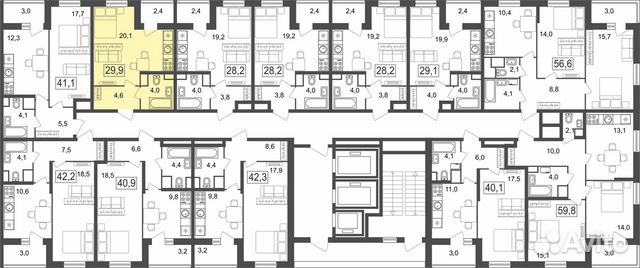 Студия, 29.9 м², 6/25 эт. Студия, 29.9 м², 6/25 эт.